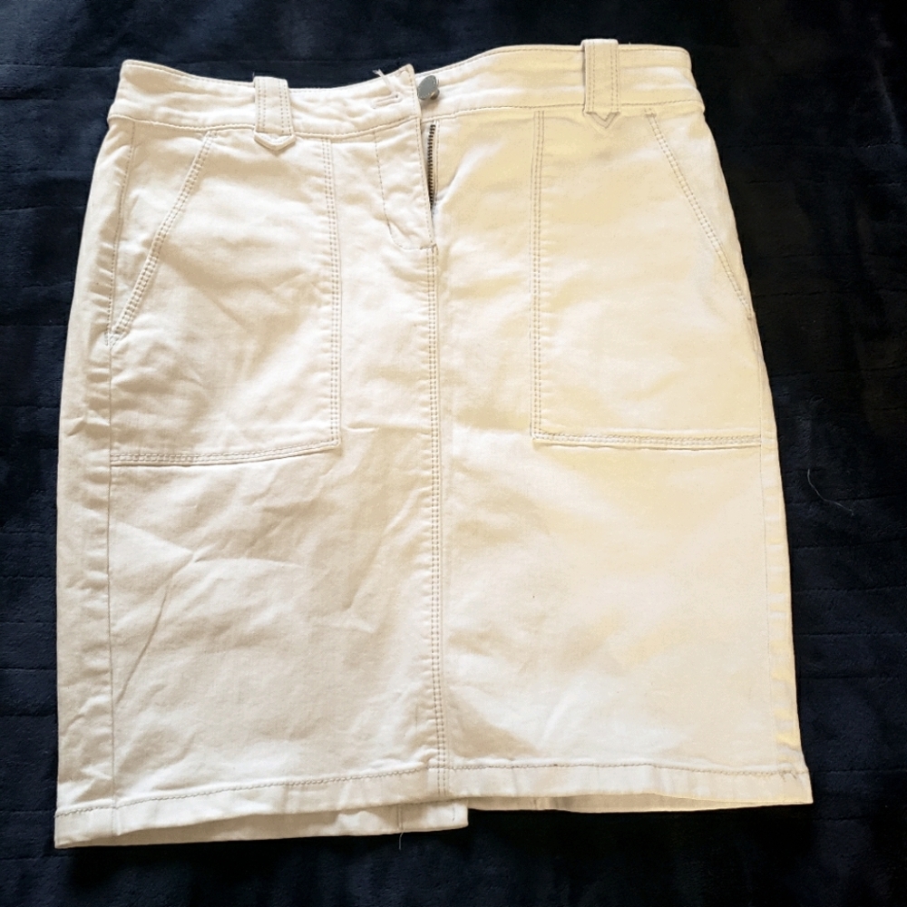 Ann Taylor White Jean skirt
